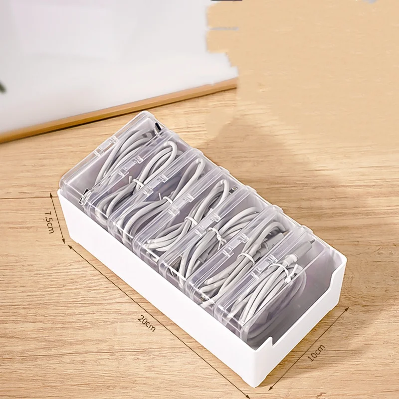 Plastic Storage Box Cable Organizer Daily Office Use
