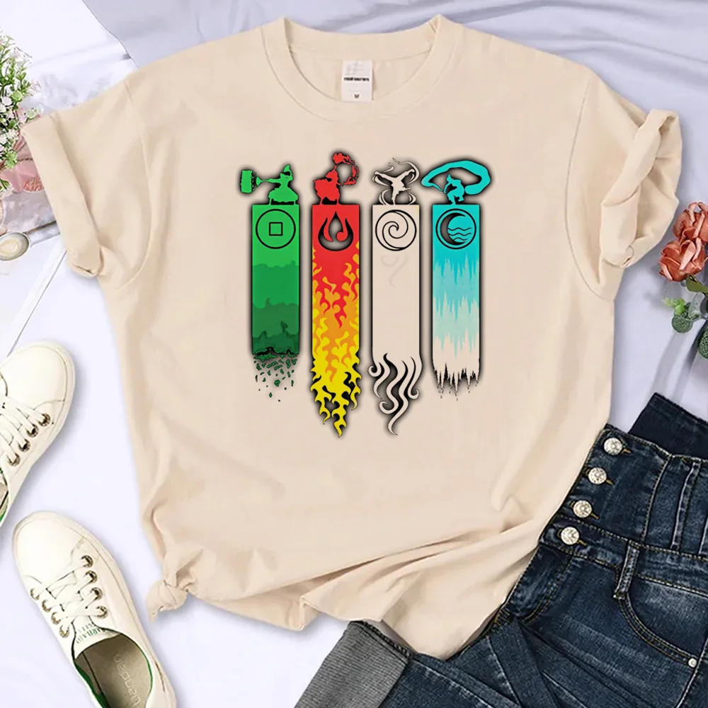 Element Bending Avatar Tee Women Comic Funny Japanese Tshirt Girl 2000S Clothes