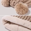 Winter Warm Knitting Hat For Women Double Pompom Thick Plush Cap Solid Color Ladies Anti-cold Ski Snow Beanie 6