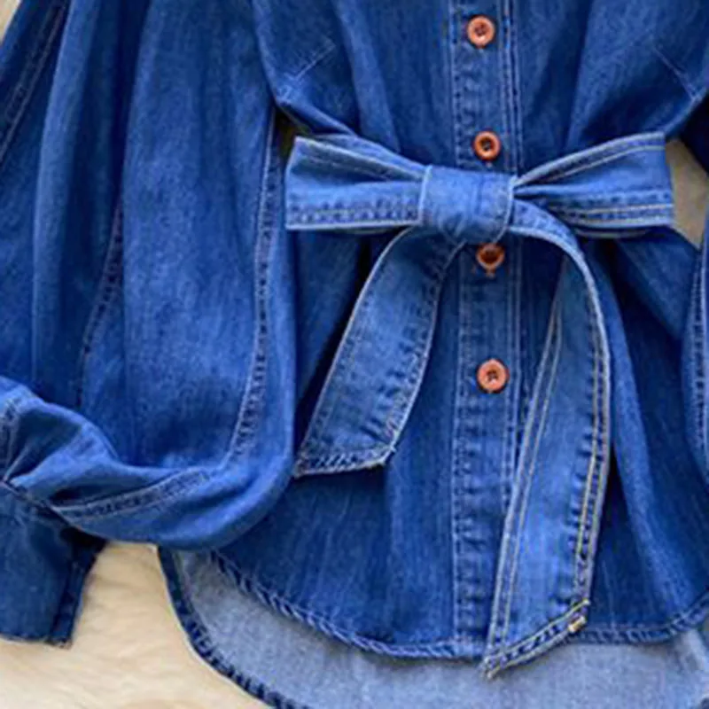 السيدات قميص دينيم سترة 2025 الربيع عادية فضفاض المرأة أبلى عالية الجودة الكورية مزاجه بلوزة للسيدات معطف