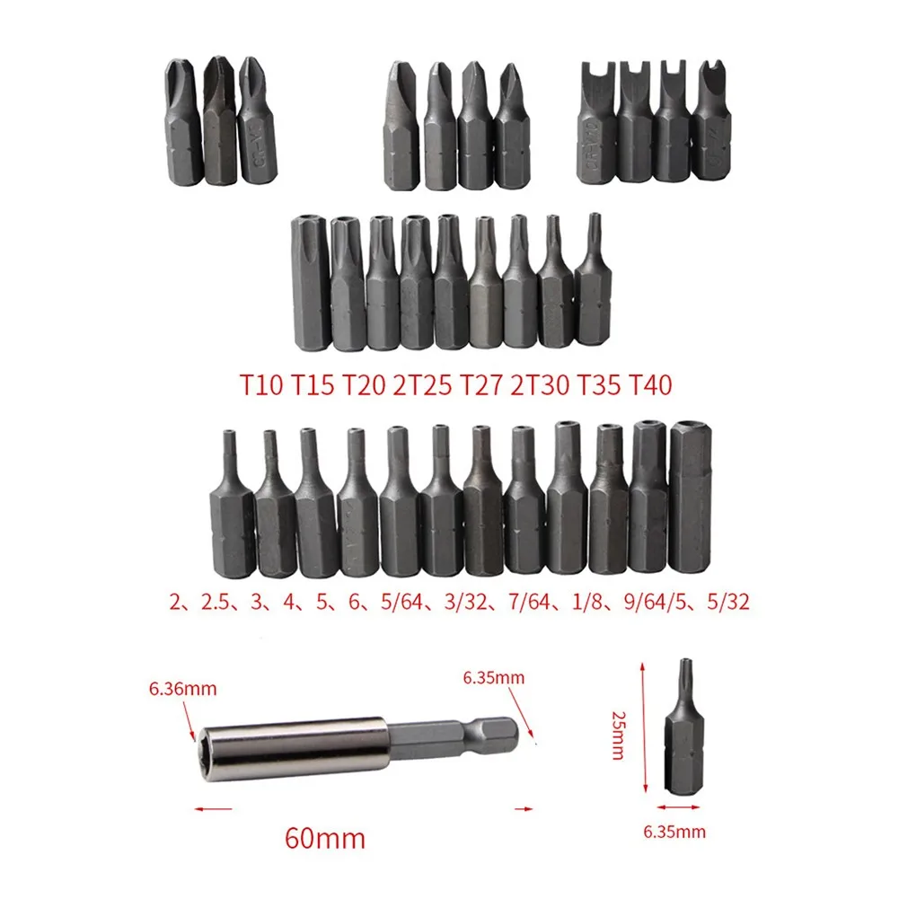 Magnetic screwdriver bits 33 Pcs Magnetic Extension Bit Holder Screwdriver Bits Set Quick Release Bit Holder For Electric Screwdriver Accessories