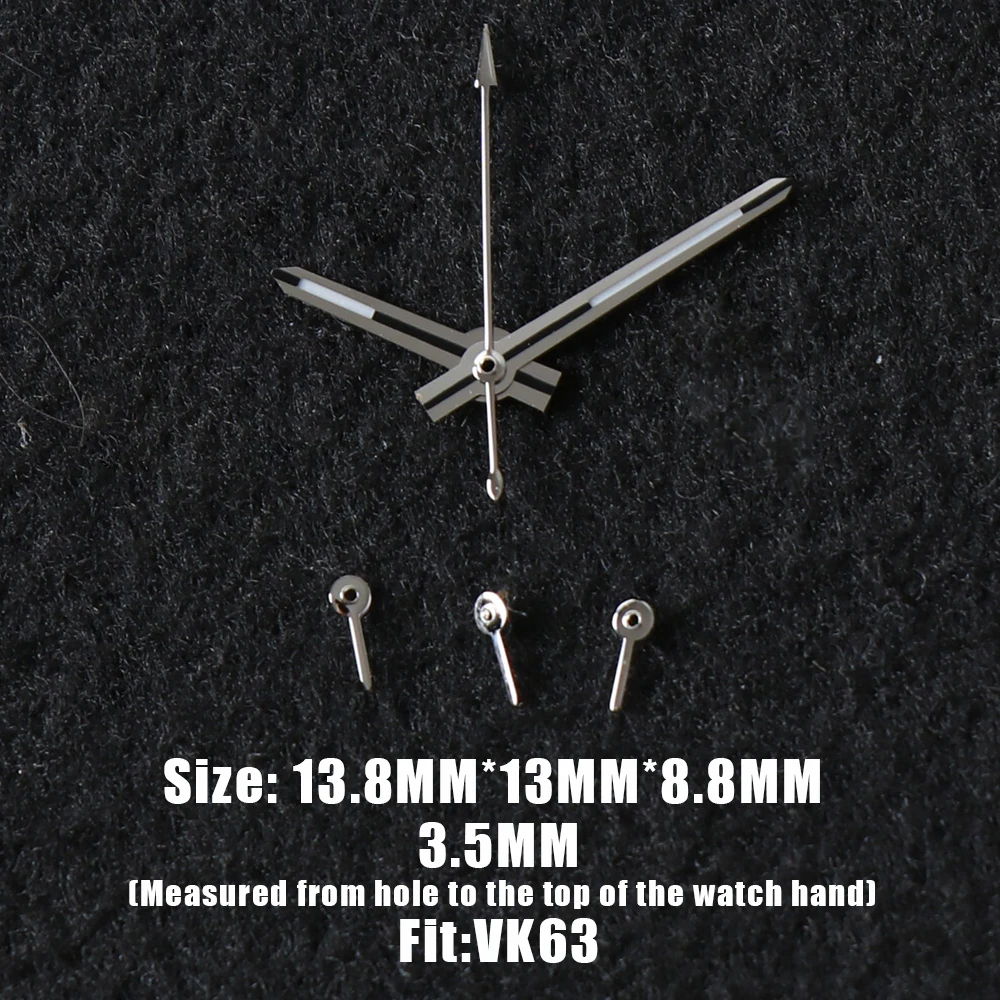 Watch Accessories 8.8*13*13.8mm VK63 Watch Hand for Seiko VK63 Movement Watch Needle Hands for Daytona 6 Hands Green Luminous Red Gold Silver watch accessories