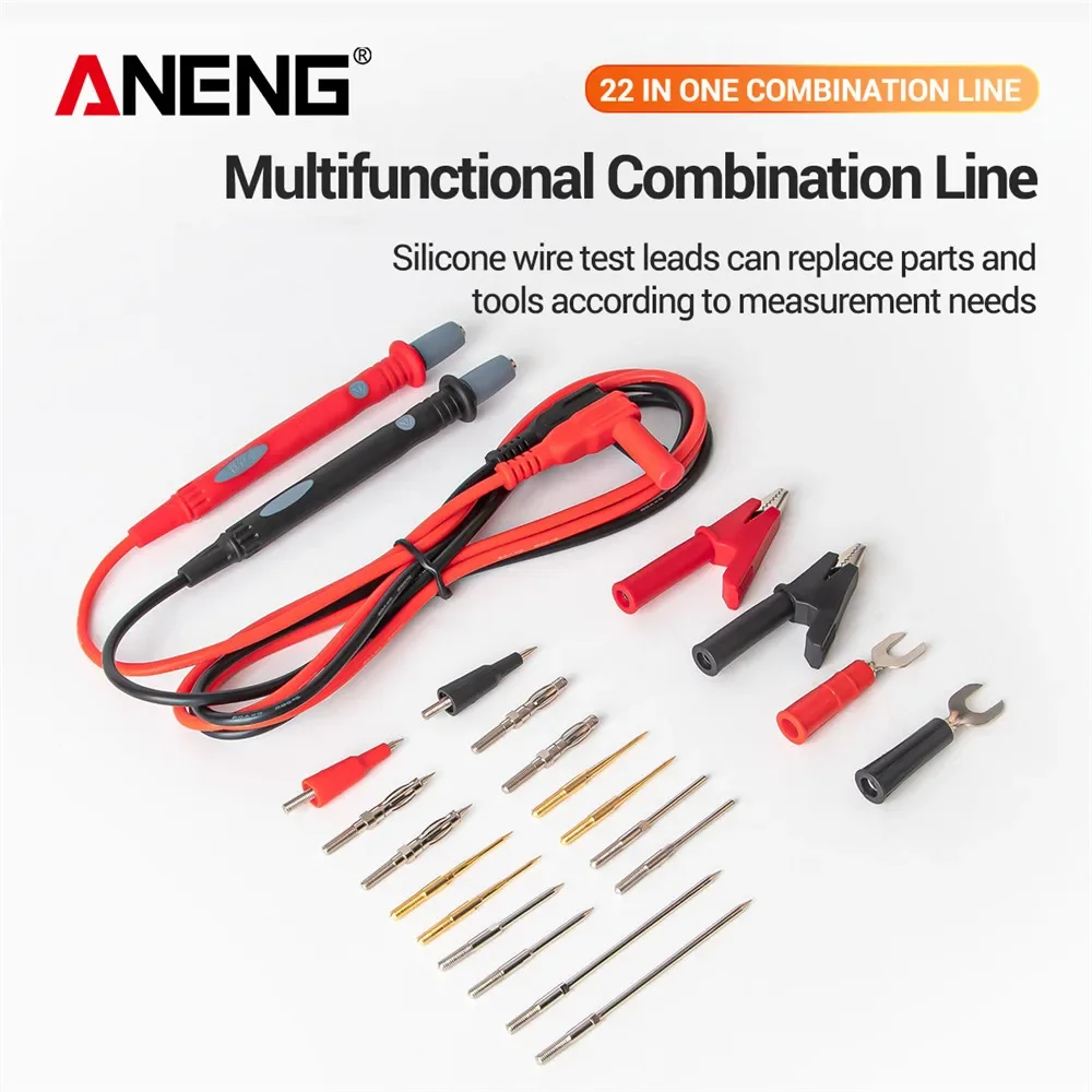 Silicone Digital Multimeter Test Lead 1000V 22pcs In 1 Multi-function leads Test Cable SMD SMT Needle Tip for FLUKE for Vichy digital multimeter multimeter tester voltage meter tester analog multimeter