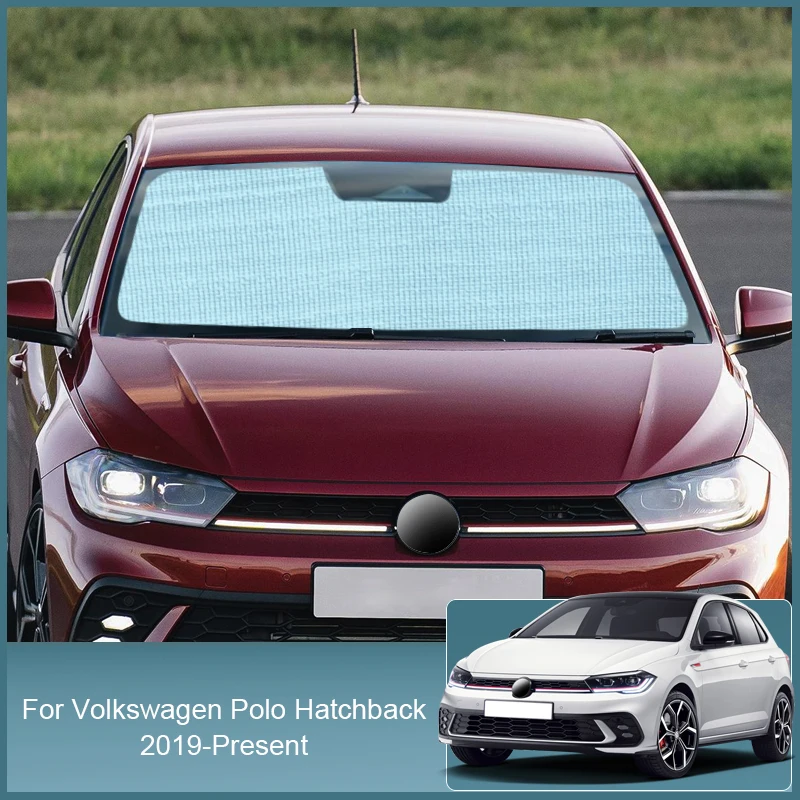 

Car Front Windshield Sunshades UV Protection Window Curtain Sun Shade Visor Accessories For Volkswagen Polo Hatchback 2019-2025