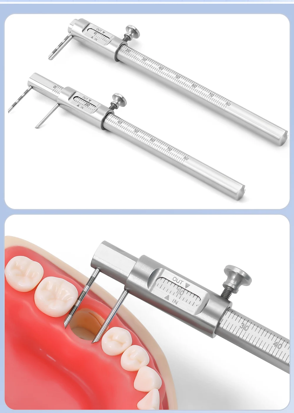 AZDENT 1pc Dental Kieferorthopädische Schiebe Messschieber 0-80mm Zahnarzt Implantat Mess Gauge Doppel Skala Runde Zahnmedizin werkzeug – Detail 9