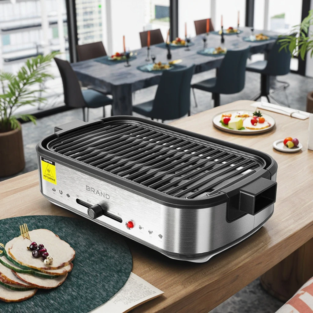 High Quality  Non-Stick Smokeless Electric Grill Pan for Household Indoor Use