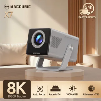Magcubic 1000ANSI 8K Support HD 1080P X7 Projector With 5W Speaker Android 14 WiFi6 BT5.4 Outdoor Video Home Theater Projector