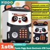 Panda Piggy Bank Fingerprint Password Unlock Automatic Induction Roll Simulation Electronic ATM Toys for Kids Safe Saving Money 1