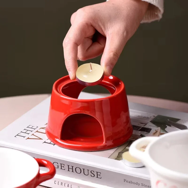 Chocolate Fondue Cup Mini DIY Chocolate Cheese Ice Cream Fondue Making Kit Ceramic Candy Melting Pot