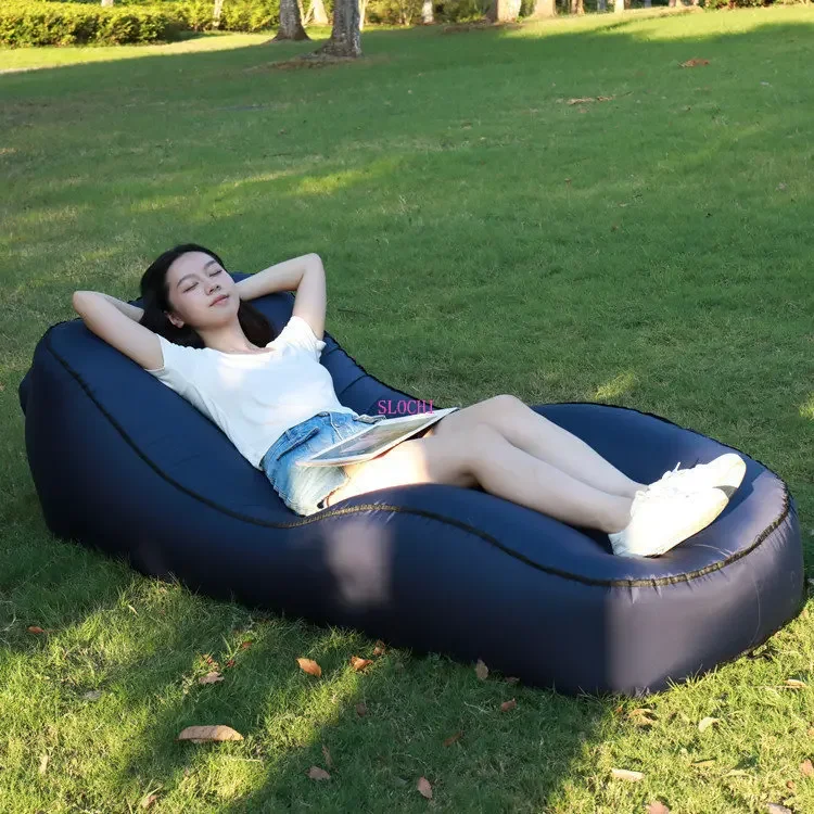 Sofá inflable de nailon de una sola capa, cama inflable rápida para acampar al aire libre, 200kg