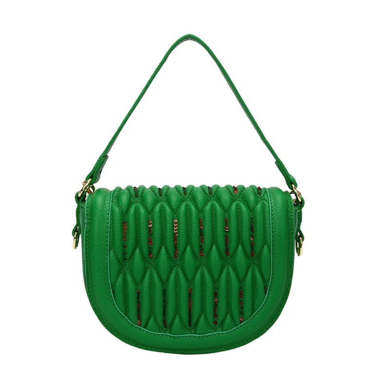 

Модная плиссированная сумка-седло из искусственной кожи, сумка через плечо для женщин и девочек