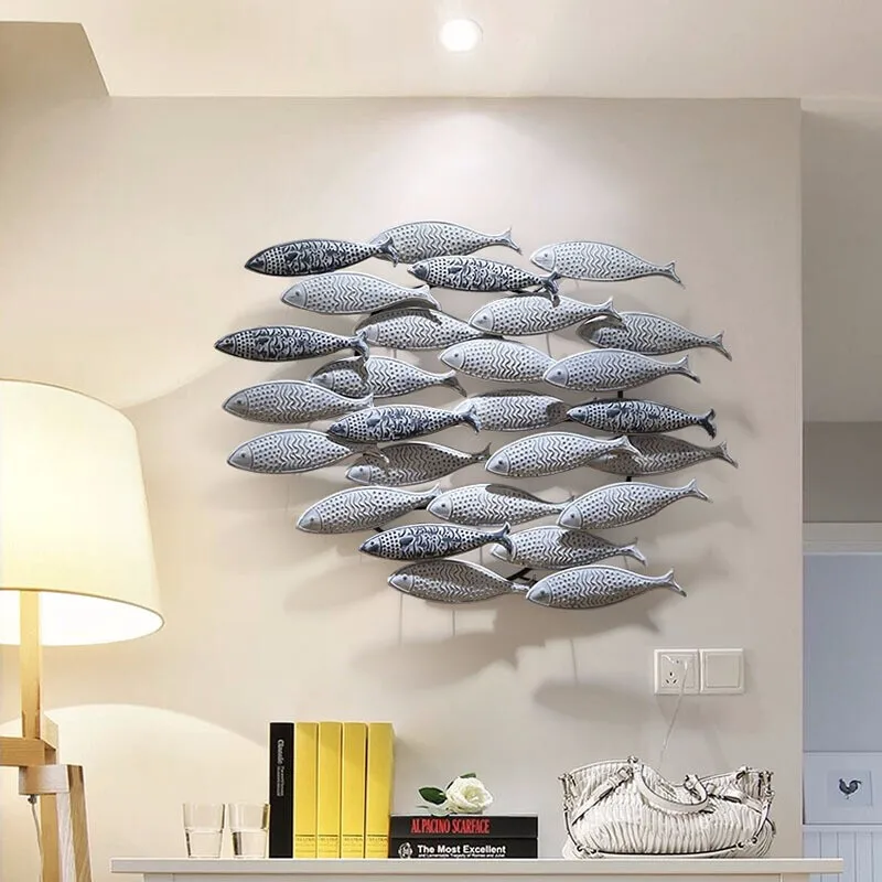 

Wall Decoration Interior Wall Hanging Handmade Wrought Iron Wall Decoration Fish Dance Wall Decoration