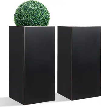 Metallic Outdoor Planter with Gold Edge 1