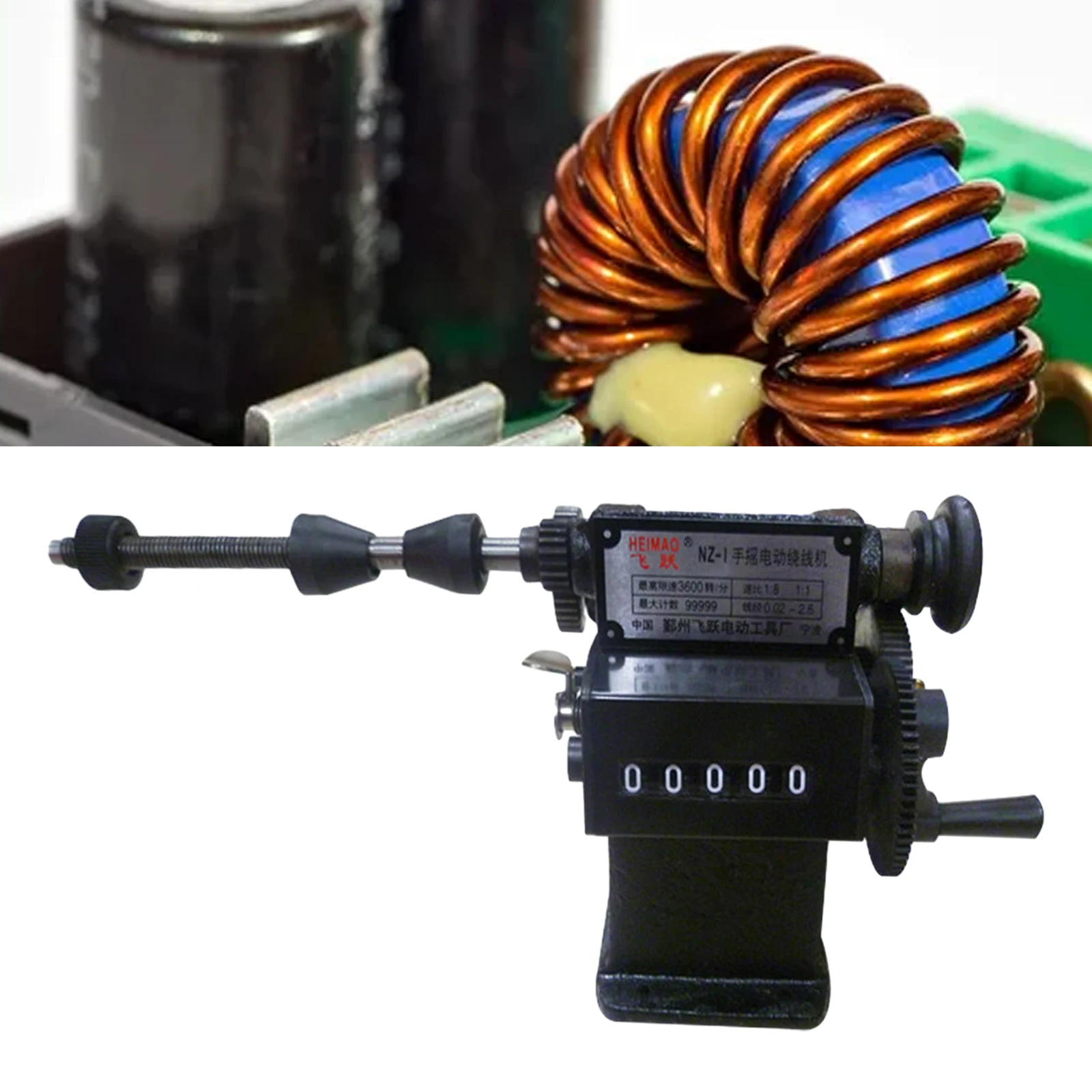Coil Counting and Winding Machine Counting Winder Coil Winder Hand Winding Machine for Small Motor Coils Fishing Black