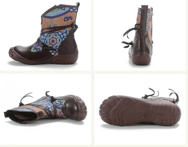 Winter kurze stiefel, ethnischen stil gedruckt frauen stiefel mit plüsch isolierung, mittleren alters und_voghion.com