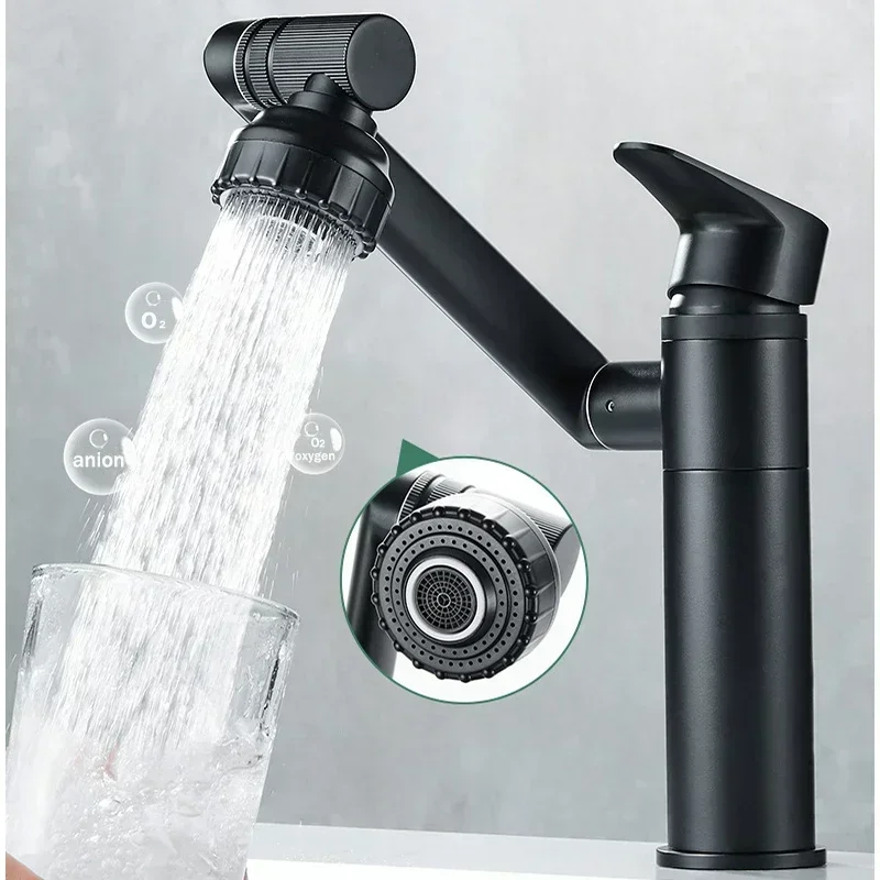 Basin Faucet Faucet Aerator Bathroom Faucet 1080&deg; Swivel Bathroom Sink Faucet Mixer Deck Mounted Splash Proof Water Tap Shower Head Aerators Plumbing Tapware For Bathroom