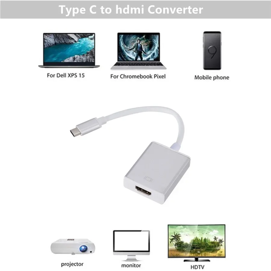 USB C HDMI ȣȯ ̺, Ʈ HD 4k USB 3.1, CŸ HDTV ̺  , ƺ, ũҺ, Ｚ S8, S9 