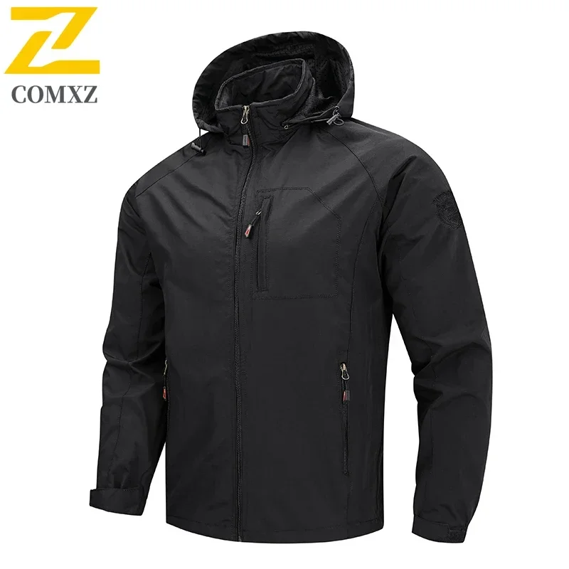 EiAO Men Lightweight Windbreaker Jacket Spring Autumn Outdoor Casual Workwear Coat Multi Pocket Windproof Loose Fit Large Size