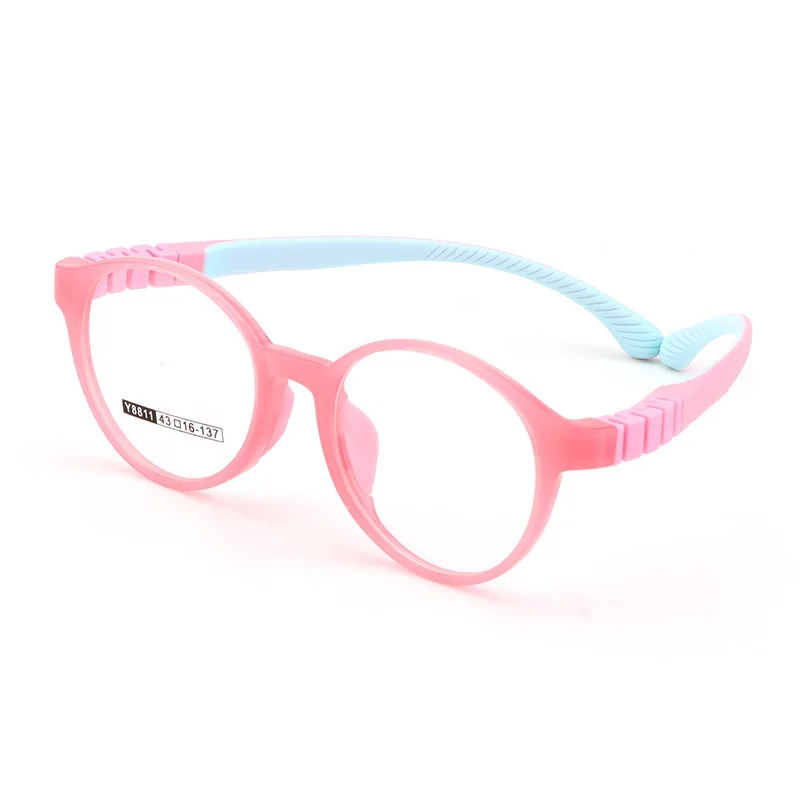 Kids Blue Light Glasses Child Girl Boy Round Eyeglass Frames Silicone Nose Pad 0 Diopter Myopia Optical Glasses Frame