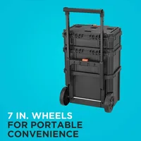Stackable Storage System - 3 Piece Set (Small, Deep Toolbox, and Rolling Tote) 2
