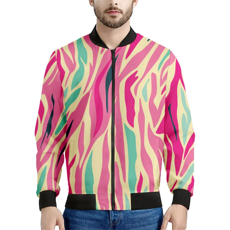 thumbnail image 1 of Chaqueta con estampado de cebra abstracto para hombre y mujer, ropa con estampado 3D de flores, sudadera informal con cremallera, ropa de calle, abrigo, 1 of 5
