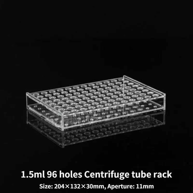 Biosharp 2pcs/Box Plexiglass Centrifuge Tube Rack Acrylic Plexiglass Centrifuge Holder Stand Vents Hole with 24/48/96
