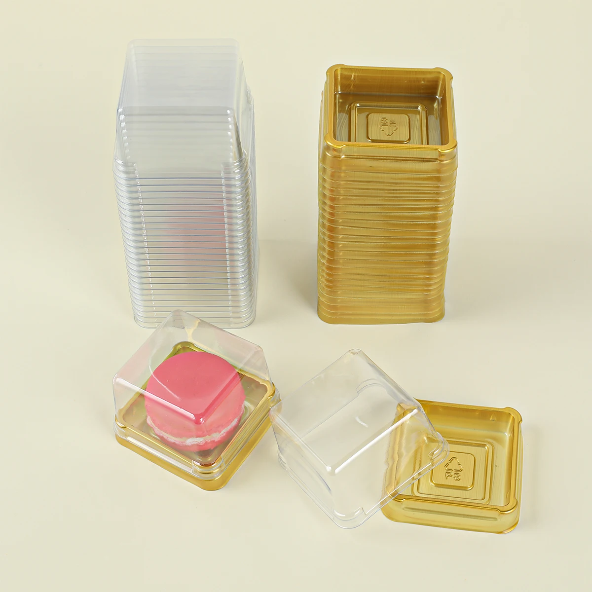 50 stücke Mini Transparent Kuchen Box Container Transparent Cupcake Dome Gebäck Backen Verpackung Boxen Hochzeit Partei Liefert Geschenke – Detail 2