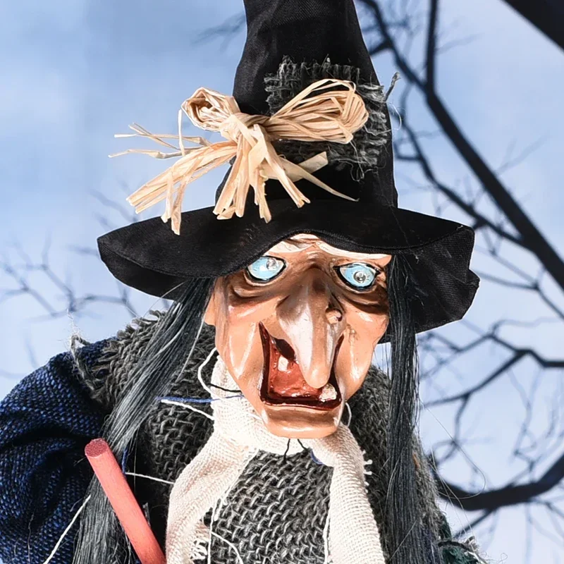 Halloween Hanging Witch Pendant Decor Electric Glowing Toy Tricky Props Home Festival Party Decoration electric interactive toy