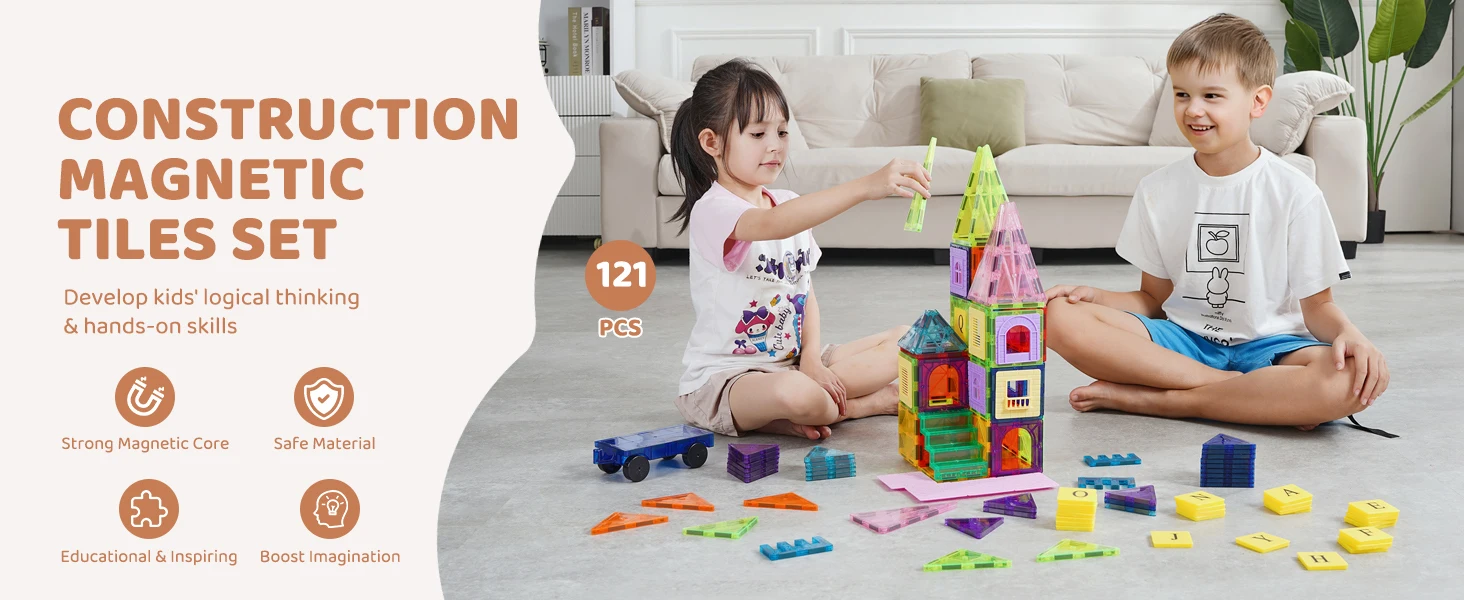 SucceBuy 121PCS Magnetic Building Blocks Set
