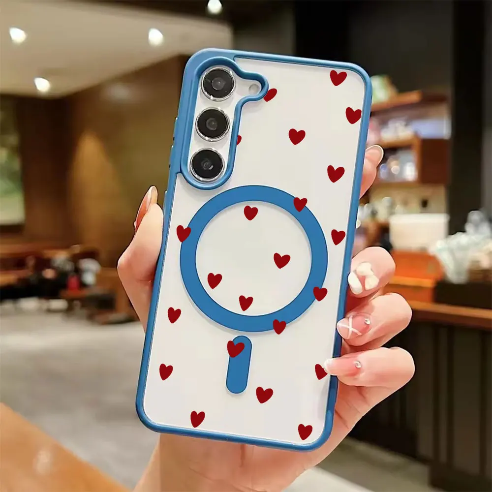 Love Bow Pattern Colorful Hyaline Magsafe Phone Case