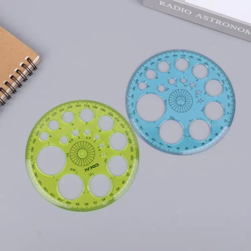 1/2/3 세트 기하학적 플라스틱 템플릿 자, 다기능 원형 그리기 스텐실 측정 도구