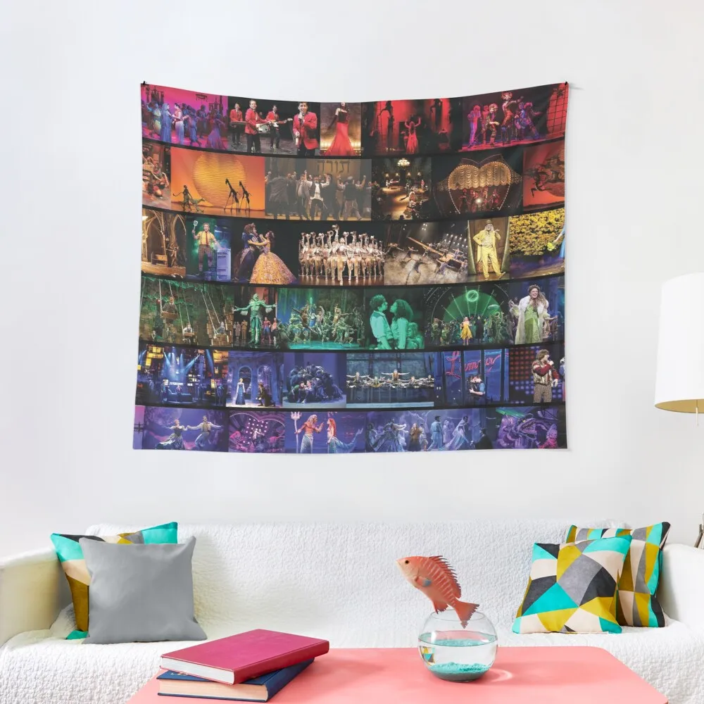 

Rainbow Collage of Broadway Sows Tapestry Aesthetic Room Decor Wall Mural