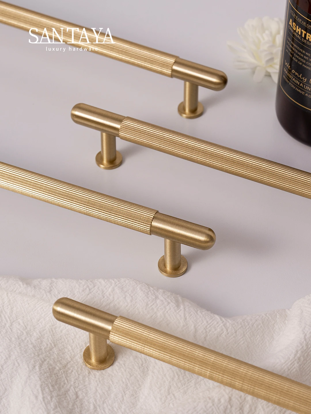 Santaya มือจับตู้ครัวแบบมีลายขัดเงา มือจับตู้ลิ้นชักตู้เสื้อผ้า มือจับตู้ครัวแบบมีลายขัดเงา ด้ามจับยาว 500 มม. ยาว 20 นิ้ว 1