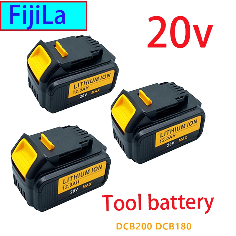 

Echte 20V 12Ah DCB200 DCB180 Ersatz Li-Ion Akku 18v/20vMAX XR Power Zubehör Für Elektrische Schraubendr Hause Tools Schnellladen