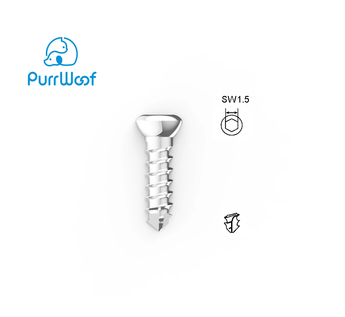 1.5mm Self tapping Cortical Screw Stainless Steel Implants Veterinary