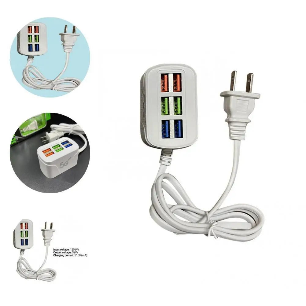 

Lightweight USB Power Supply Strip Compact Wear-resistant High-quality 6 Ports USB Power Strip Charger Adapter