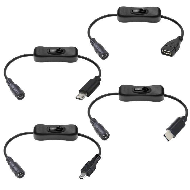 

Type C Male/Micro USB Male/Mini USB Male/USB Female to 5.5x2.1mm Female Cable Dropship