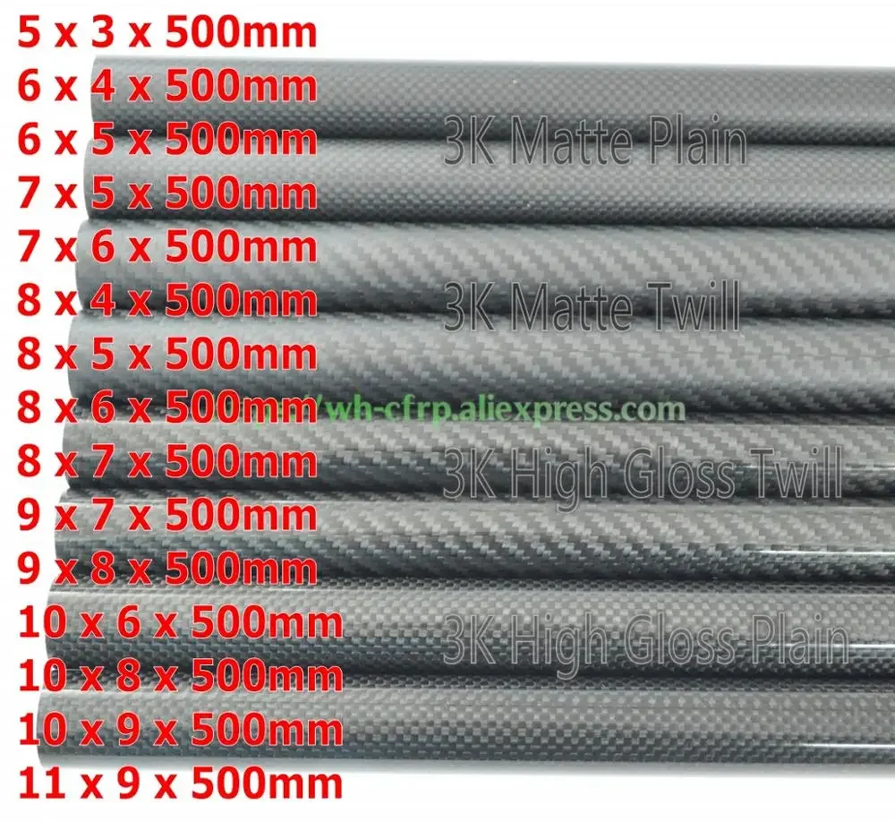 2 Tubes En Fibre De Carbone 3K – Pour Drone, Modélisme, Robotique – 500 Mm X 28 Mm Ext / 26 Mm Int – Tissage Uni Mat Et Résistant