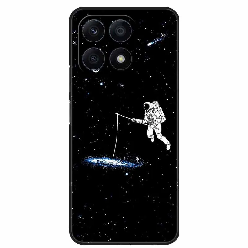Cool Black Soft TPU Phone Case with Wolf and Lion Design - Durable Back Cover