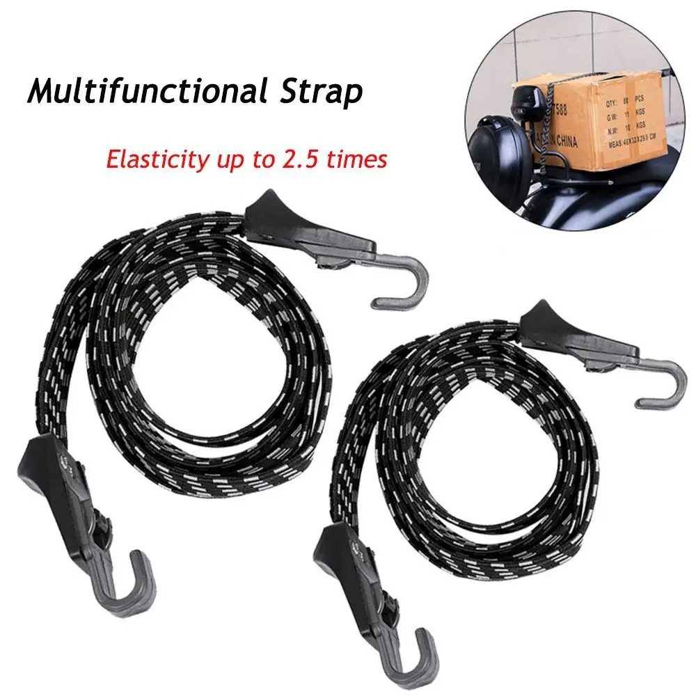 

2Pcs Motocycle Baggage Tying Rope Rubber Strap Hook Car Tie Adjustable Elastic Belt Locomotive Tail Rope Motorcycle Accessories