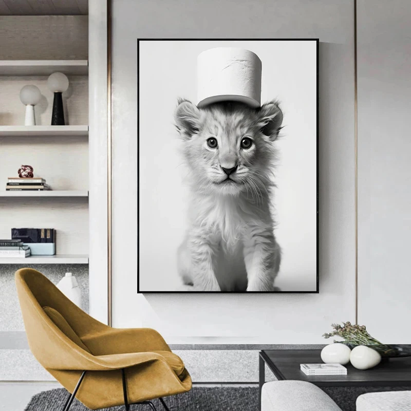 Animals Toilet Paper Art Canvas Posters for Bathroom Wall animal canvas posters