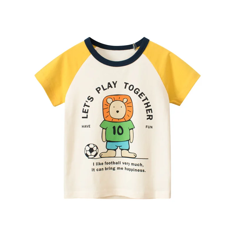 

2023 Summer New Boys Clothes Cartoon Print Children's T-Shirt Kids Fashion Short Sleeve O-Neck Cotton Top Tees Shirt Dropship