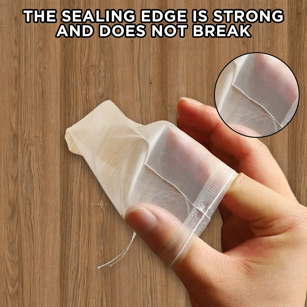 Disposable Tea Filter Bags 50 Pcs Loose Tea Herb Spice Empty Mesh Small Drawstring Seal Infuser Strainer Bags