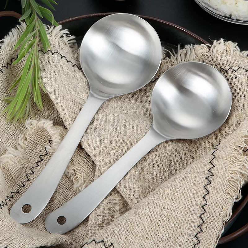 Stainless Steel Soup Spoon Deepen Tablespoons Long Handle Large Ramen Bouillon Spoon Kitchen Tableware Cooking Utensils