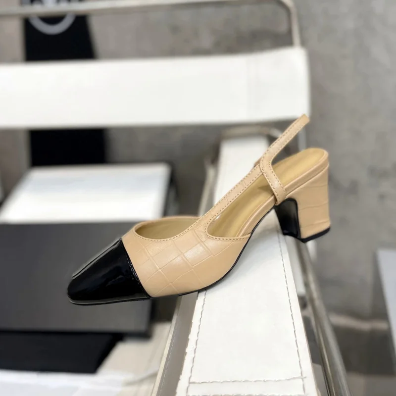 

Spring Autumn Women Causal Shoes Fashion Genuine Leather Sandals High Heels Pumps Runway Outfit Slingbacks Shoes Slip On Loafers