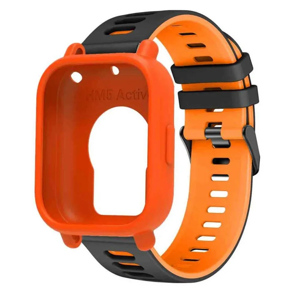 Silicone Sport Band with Protective Case for Smartwatch - Breathable and Soft