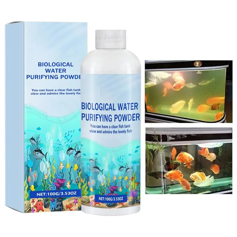 

100g Fish Tank Water Conditioner Aquarium Cleaner & Fish Tank Cleaner Enhances Water Quality Instant Algae Removal Powder