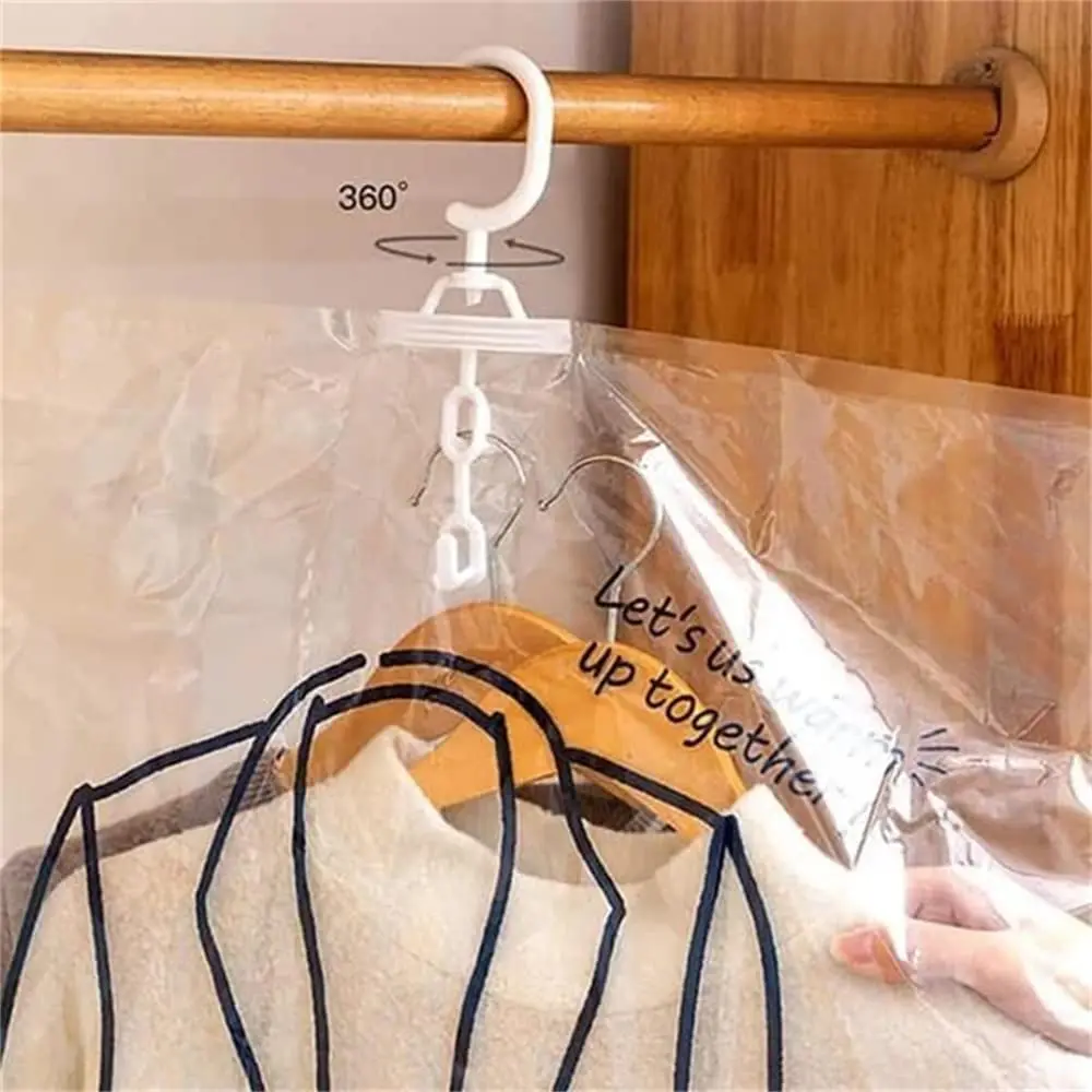 6 Pack Hanging Vacuum Storage Bag Reusable Space Saver Compressed Bag with Hangers for Clothing for Jacket, Suits, Dress, 4
