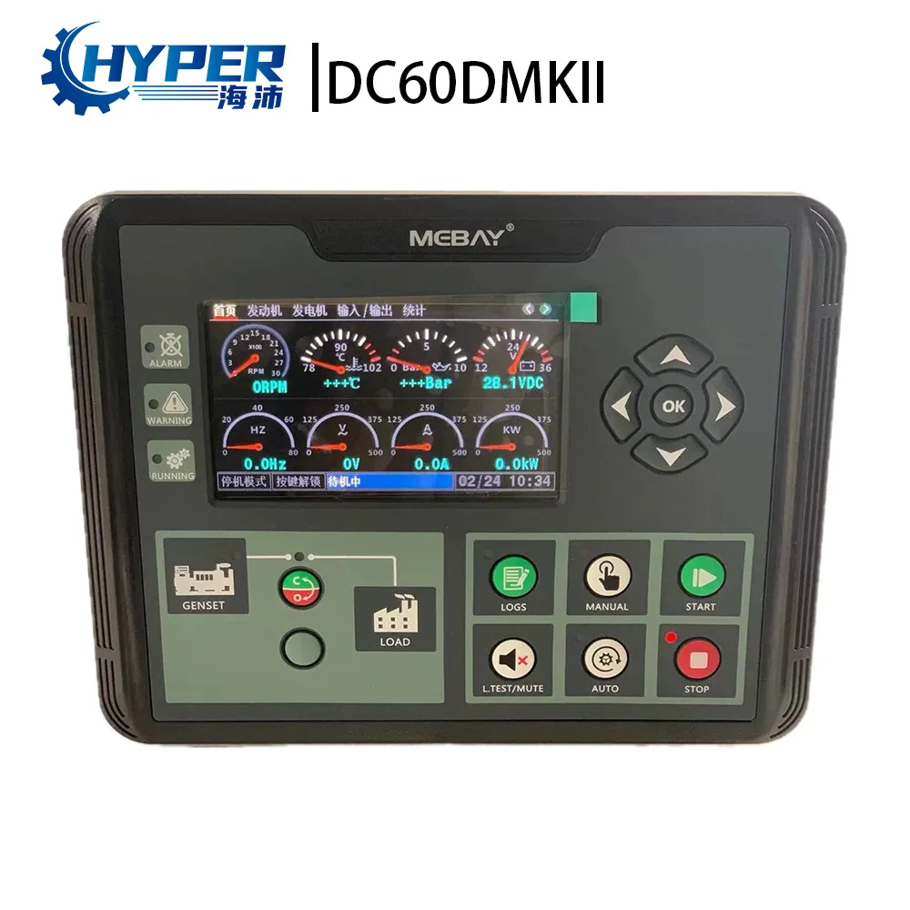 

Пульт дистанционного управления Mebay DC60D DC60DMK2, контроллер для контроля генератора, модуль управления DC60DR с портом RS485, AMF, ATS, функциональная генераторная установка, двигатель