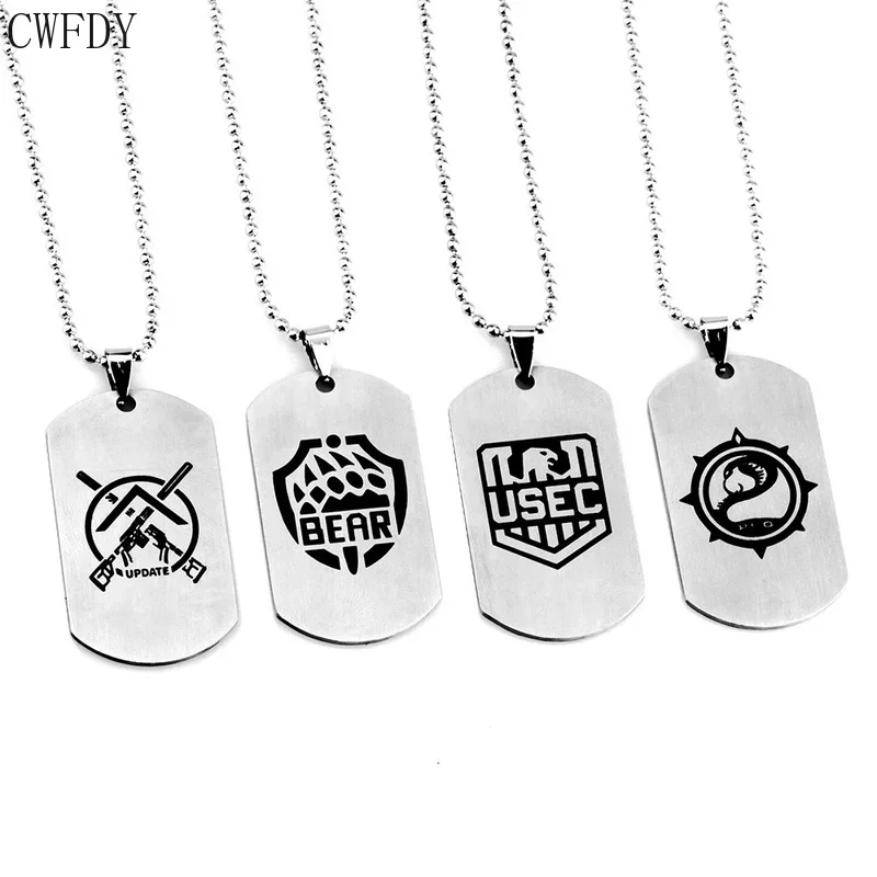 New Game Escape From Tarkov Beads Stainless Steel Pendant Necklace BEAR USEC Necklaces For Women Men Jewelry Birthday Gifts 70cm hypernova escape from hadea